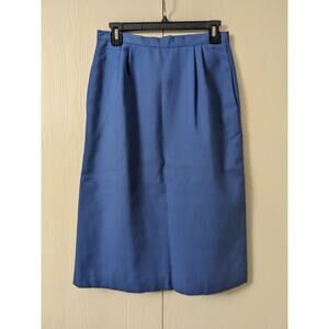 Cross Country Fashions Women's Blue Midi Length Button Closer Skirt Size 9/10